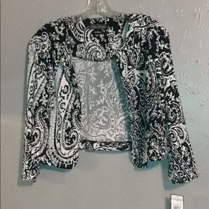 Black and white paisley sequined cropped coverup